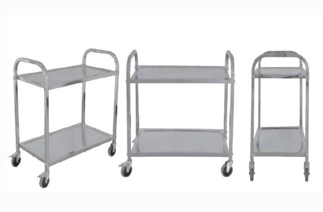 Stainless Steel Two-Layers Dining Cart (Square Tube)