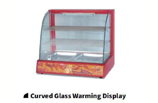 Curved Glass Warming Display/5 Layer Racks Electric Rotary Warmer