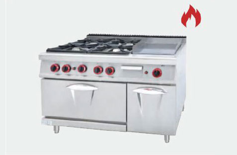 14-Burner Gas Range & Griddle & Oven