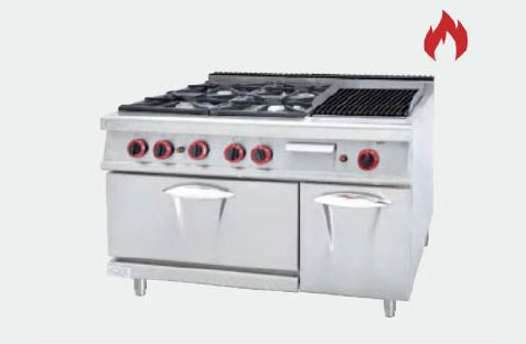 4-Burner Gas Range & Charbrolier& Oven